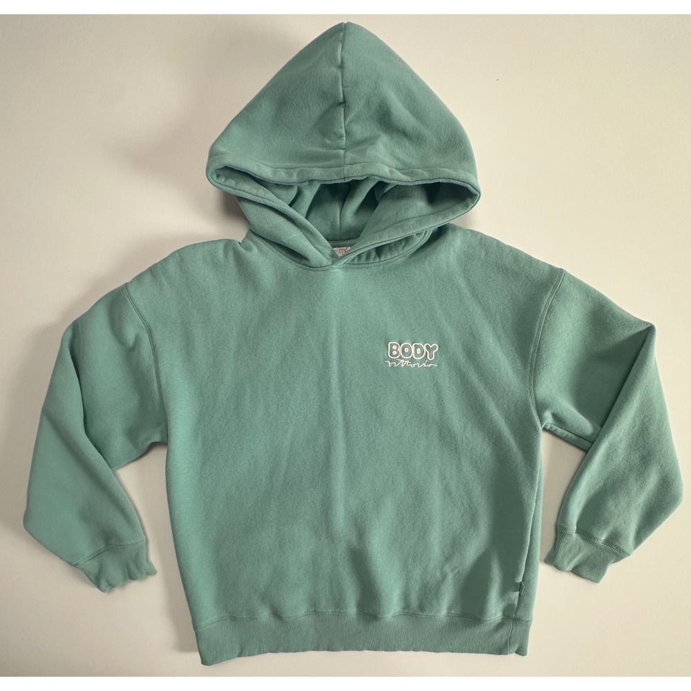 Cotton On Body Amber Vittoria Self Love Graphic Fleece Hoodie Sage Green Size M